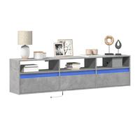 vidaXL TV Wall Cabinet with LED Floating TV Unit Wall Cabinet Concrete Grey