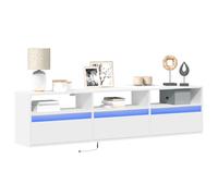 vidaXL TV Wall Cabinet with LED Floating TV Unit Wall Mounted Cabinet White