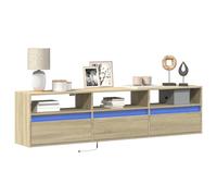 vidaXL TV Wall Cabinet with LED Floating TV Wall Unit TV Cabinet Sonoma Oak