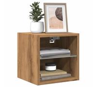 vidaXL TV Wall Cabinet with LED Lights Artisan Oak 30x28.5x30 cm