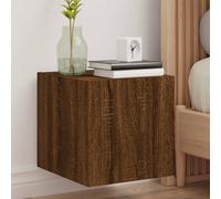 vidaXL TV Wall Cabinet with LED Lights Brown Oak 30.5x35x30 cm