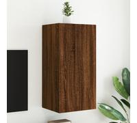 vidaXL TV Wall Cabinet with LED Lights Brown Oak 40.5x35x80 cm