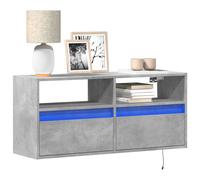 vidaXL TV Wall Cabinet with LED Lights Floating Cabinet TV Unit Concrete Grey
