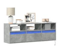 vidaXL TV Wall Cabinet with LED Lights Floating Cabinet TV Unit Concrete Grey