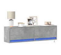 Vidaxl Tv Wall Cabinet With Led Lights Concrete Grey 140X31X38 Cm