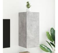 vidaXL TV Wall Cabinet with LED Lights Concrete Grey 30.5x35x70 cm