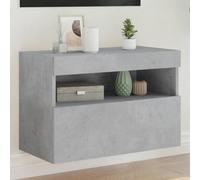 Vidaxl Tv Wall Cabinet With Led Lights Concrete Grey 60X30X40 Cm