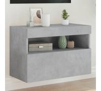 vidaXL TV Wall Cabinet with LED Lights Wall Mounted TV Units Concrete Grey