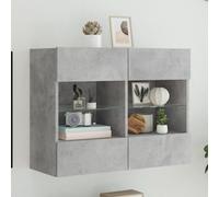 Vidaxl Tv Wall Cabinet With Led Lights Concrete Grey 78.5X30X60.5 Cm
