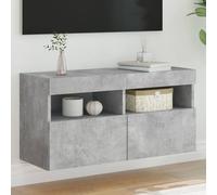 vidaXL TV Wall Cabinet with LED Lights Concrete Grey 80x30x40 cm