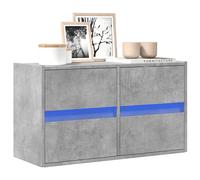 (concrete grey, 80 x 31 x 45 cm/ 1 pcs) vidaXL TV Wall Cabinet with LED Lights TV Unit Wall Mounted Cabinet
