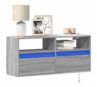 vidaXL TV Wall Cabinet with LED Lights Floating Cabinet TV Unit Grey Sonoma