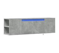 vidaXL TV Wall Cabinet with LED Lights Concrete Grey 135x31x39.5 cm