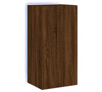 vidaXL TV Wall Cabinet with LED Lights Floating TV Unit TV Cabinet Brown Oak