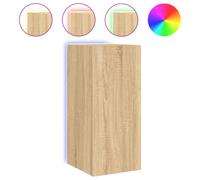 vidaXL TV Wall Cabinet with LED Lights Floating TV Unit TV Cabinet Sonoma Oak