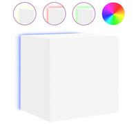 vidaXL TV Wall Cabinet with LED Lights Floating Wall Mounted TV Cabinet White