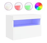 Vidaxl Tv Wall Cabinet With Led Lights White 60X30X40 Cm