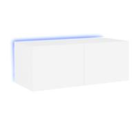 Vidaxl Tv Wall Cabinet With Led Lights White 80X35X31 Cm