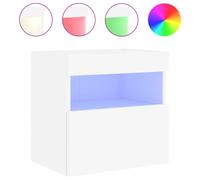 Vidaxl Tv Wall Cabinet With Led Lights White 40X30X40 Cm