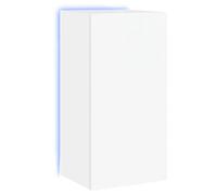 vidaXL TV Wall Cabinet with LED Lights Floating Wall Mounted TV Cabinet White