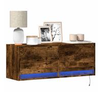 Modern TV Wall Cabinet with LED Floating TV Wall Unit Engineered Wood vidaXL