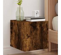 vidaXL TV Wall Cabinet with LED Lights Smoked Oak 30.5x35x30 cm