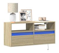 vidaXL TV Wall Cabinet with LED Lights Sonoma Oak 100x31x45 cm