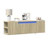 135cm Floating TV Unit RGB LED Lights Cabinet Wall Mounted TV Stand 2 Drawers