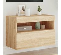 vidaXL TV Wall Cabinet with LED Lights Sonoma Oak 60x30x40 cm