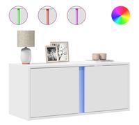 vidaXL TV Wall Cabinet with LED Lights TV Unit Wall Mounted Cabinet White