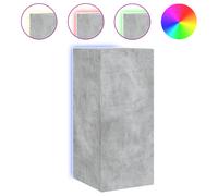 vidaXL TV Wall Cabinet with LED Lights Wall Mounted TV Units Concrete Grey