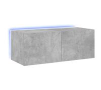 vidaXL TV Wall Cabinet with LED Lights Wall Mounted TV Units Concrete Grey
