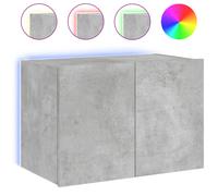 vidaXL TV Wall Cabinet with LED Lights Wall Mounted TV Units Concrete Grey