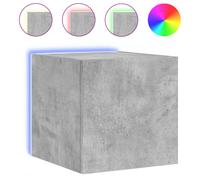 vidaXL TV Wall Cabinet with LED Lights Wall Mounted TV Units Concrete Grey