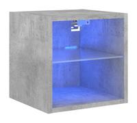 vidaXL TV Wall Cabinet with LED Lights Wall Mounted TV Units Concrete Grey