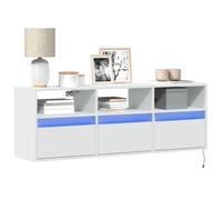 vidaXL TV Wall Cabinet with LED Lights White 130x31x45 cm