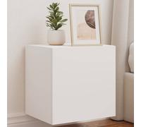 vidaXL TV Wall Cabinet with LED Lights Floating Wall Mounted TV Cabinet White