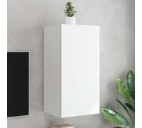 vidaXL TV Wall Cabinet with LED Lights White 40.5x35x80 cm