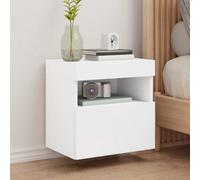 vidaXL TV Wall Cabinet with LED Lights White 40x30x40 cm