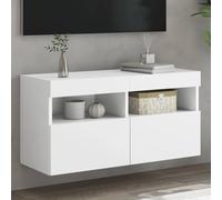 vidaXL TV Wall Cabinet with LED Lights White 80x30x40 cm