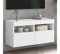 vidaXL TV Wall Cabinet with LED Lights Floating Wall Mounted TV Cabinet White