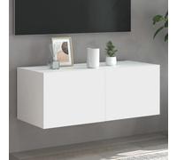 Vidaxl Tv Wall Cabinet With Led Lights White 80X35X31 Cm