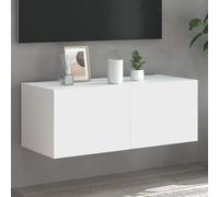 Vidaxl Tv Wall Cabinet With Led Lights White 80X35X31 Cm