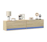 Vidaxl Tv Wall Cabinet With Led Sonoma Oak 180X31X38 Cm