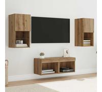 vidaXL TV Wall Cabinets Wall-mounted 4 pcs Artisan Oak Engineered Wood