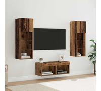 vidaXL TV Wall Cabinets Wall-mounted 4 pcs Artisan Oak Engineered Wood