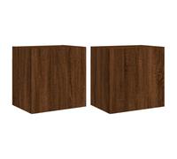 vidaXL TV Wall Cabinets 2 pcs Brown Oak 40.5x30x40 cm Engineered Wood, Brown