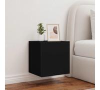 vidaXL TV Wall Cabinets with LED Lights Wall Mounted TV Units 2 pcs Black