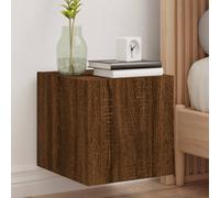 vidaXL TV Wall Cabinets with LED Lights Wall Mounted TV Units 2 pcs Brown Oak
