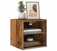 vidaXL TV Wall Cabinets with LED Lights 2 pcs Old Wood 30x28.5x30 cm